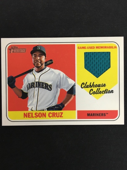 2018 Topps Heritage Nelson Cruz Mariners Game Used Jersey Card