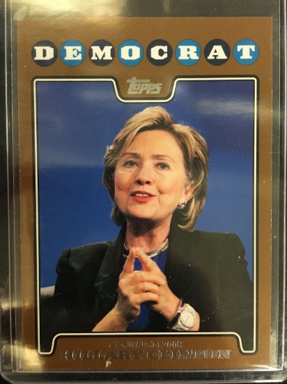 2008 Topps Gold Hillary Clinton Democrat Presidential Campaign Rookie Card