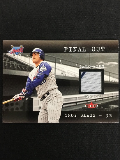 2001 Fleer Final Cut Troy Glaus Angels Jersey Card with Stripe Baseball Card