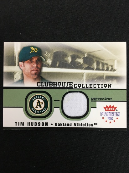 2002 Fleer Platinum Tim Hudson Athletics Jersey Card