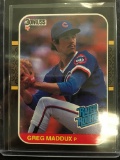 1987 Donruss #36 Greg Maddux Cubs Braves Rookie Baseball Card