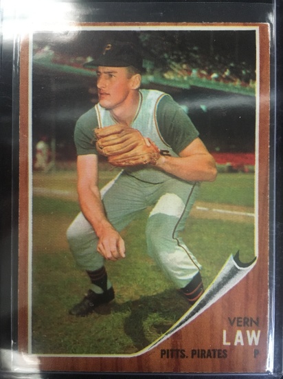 1962 Topps #295 Vern Law Pirates Vintage Baseball Card