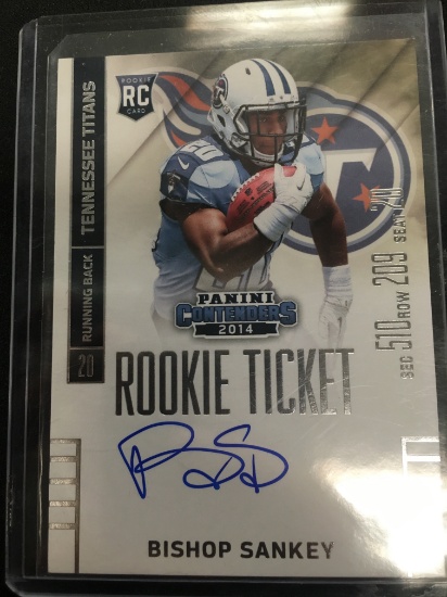 2014 Panini Contenders Bishop Sankey Titans Rookie Autograph Football Card