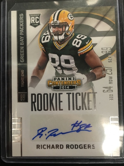 2014 Panini Contenders Richard Rodgers Rookie Autograph Football Card