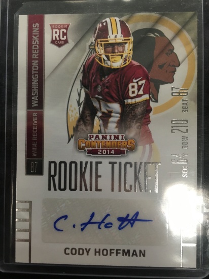 2014 Panini Contenders Cody Hoffman Redskins Rookie Autograph Football Card