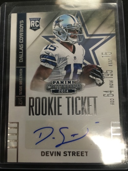 2014 Panini Contenders Devin Street Cowboys Rookie Autograph Football Card