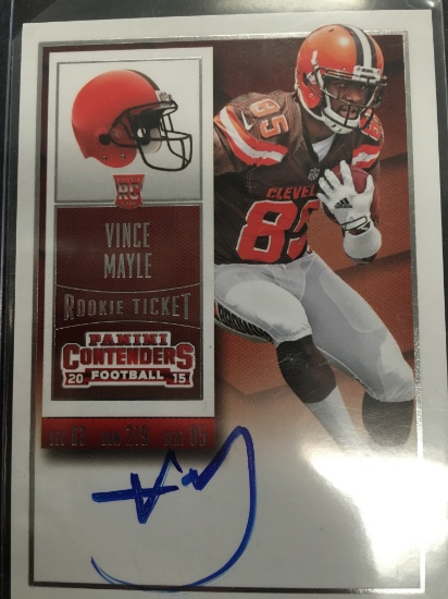 2015 Panini Contenders Vince Mayle Browns Rookie Autograph Football Card