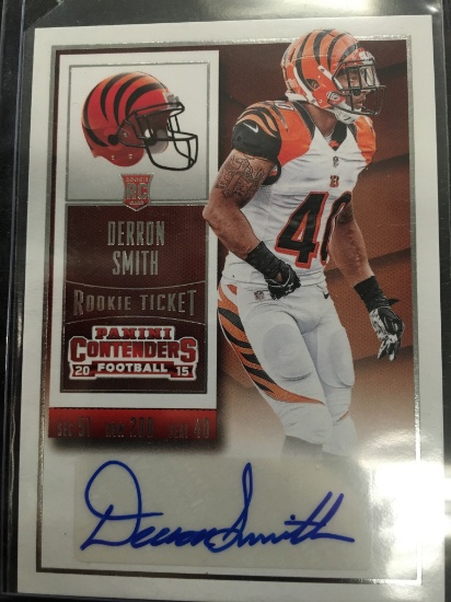 2015 Panini Contenders Derron Smith Bengals Rookie Autograph Football Card