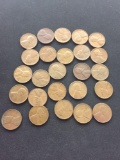 25 Count Lot of United States Lincoln Cent Wheat Pennies