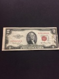 1953 $2 United States Red Seal Currency Bill Note