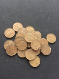 25 Count Lot of United States Lincoln Cent Wheat Pennies