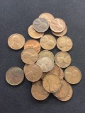 25 Count Lot of United States Lincoln Cent Wheat Pennies