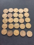 25 Count Lot of United States Lincoln Cent Wheat Pennies