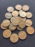 25 Count Lot of United States Lincoln Cent Wheat Pennies