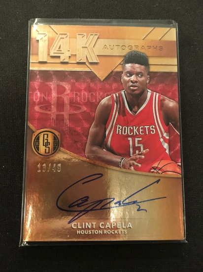 2016-17 Panini Gold Standard Clint Capela Rockets Autograph Basketball Card /49