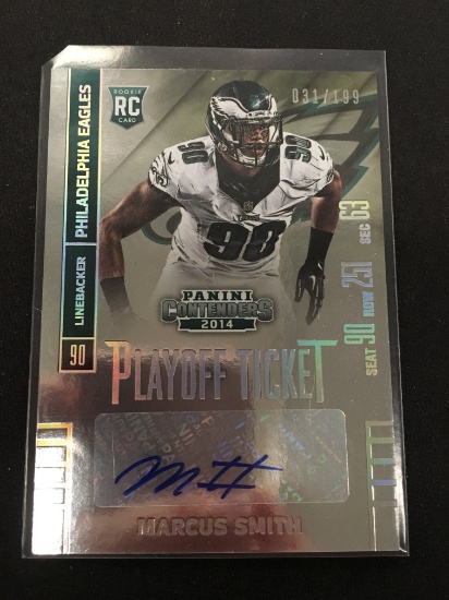 2014 Panini Contenders Marcus Smith Eagles Rookie Autograph Football Card