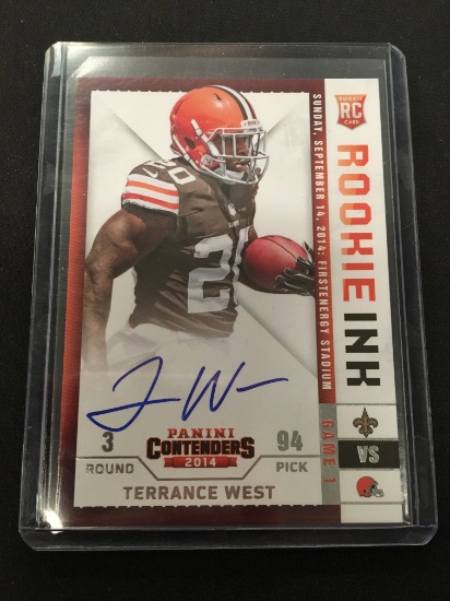 2014 Panini Contenders Terrance West Browns Rookie Autograph Football Card