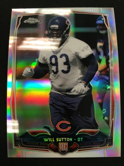 2014 Topps Chrome Refractor Will Sutton Bears Rookie Football Card