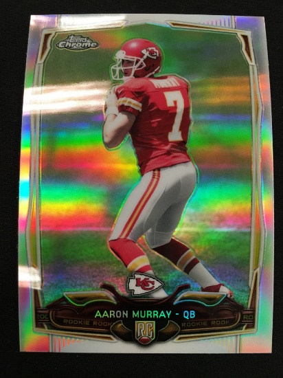 2014 Topps Chrome Refractor Aaron Murray Chiefs Rookie Football Card