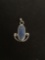 Old Pawn Handmade Sterling Silver Lapis Cabochon Pendant