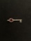 Vintage Sterling Silver Pink Sapphire Heart Key Pendant