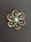 Handmade Sterling Silver Filigree Scroll Turquoise Pendant