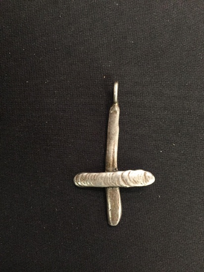 Old Pawn Native American Handmade Sterling Silver Cross Pendant