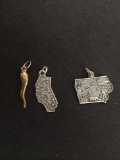 Three Sterling Silver Pendants