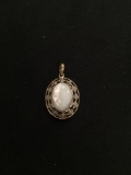 Gold-Tone Sterling Silver Faceted Mother of Pearl Pendant