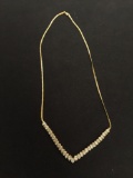 Gold-Tone Sterling Silver Diamond Necklace w/m 18