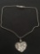 Vintage Handmade Sterling Silver Filigree Heart Pendant w/ 16