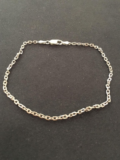 Petite Sterling Silver Cable Link 9'" Bracelet