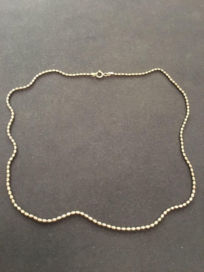Gold-Tone Elongated Ball Link Sterling Silver 18" Chain