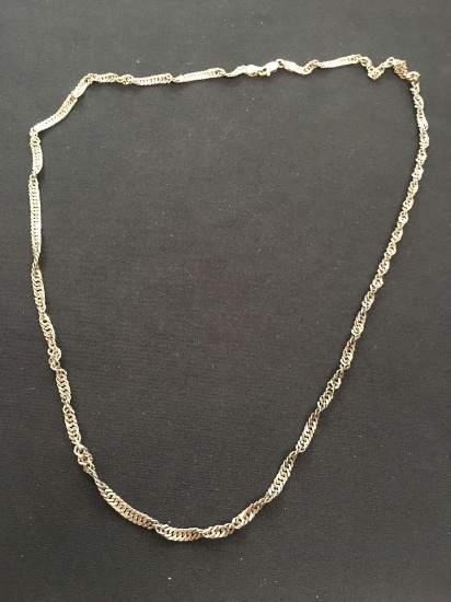 Italian Made Singapore Lace 24" Sterling Silver Chain