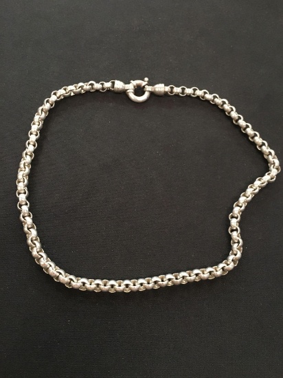 Solid Large Sterling Silver Rolo Link 18" Chain - 54 Grams