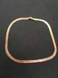 Italian Made Rose-Tone Sterling Silver Herringbone 16