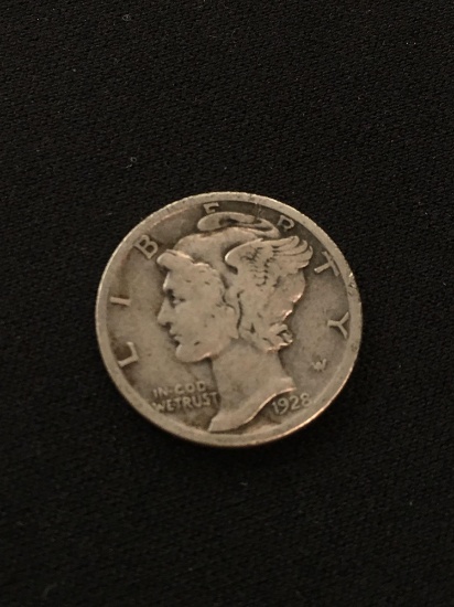 1928 United States Mercury Dime - 90% Silver Coin