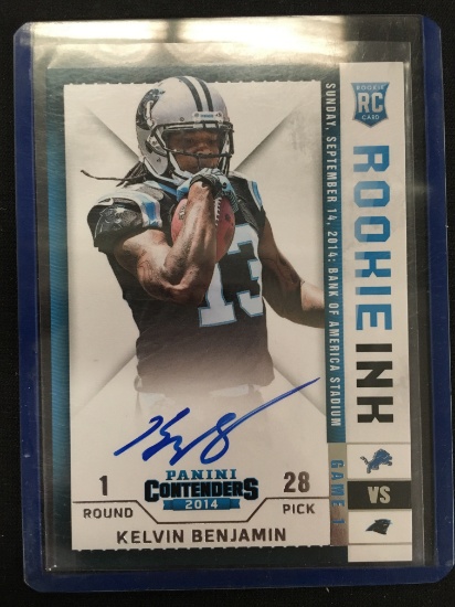 2014 Panini Contenders Kelvin Benjamin Panthers Rookie Autograph Football Card