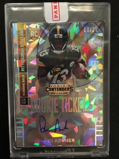 2014 Panini Contenders Prism Refractor Dril Archer Rookie Autograph Steelers /22 - RARE