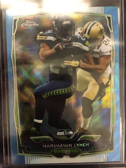 2014 Topps Chrome Blue Prism Refractor Marshawn Lynch Seahawks