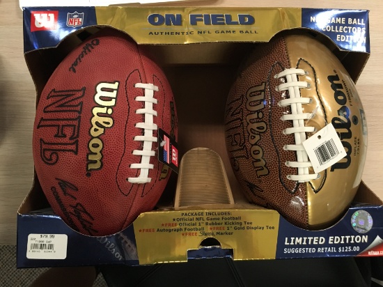 NEW Wilson NFL On Field Authentic NFL Game Ball & Gold Ball Set