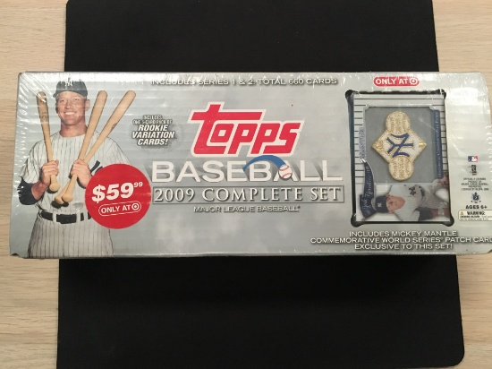 Factory Sealed Topps Baseball 2009 Complete Set Silver W/ Mickey Mantle Jersey Card