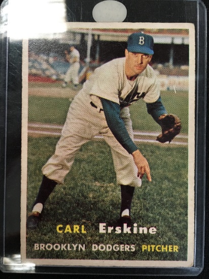 1957 Topps #252 Carl Erskine Brooklyn Dodgers Vintage Card