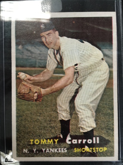 1957 Topps #164 Tommy Carroll Yankees Vintage Baseball Card