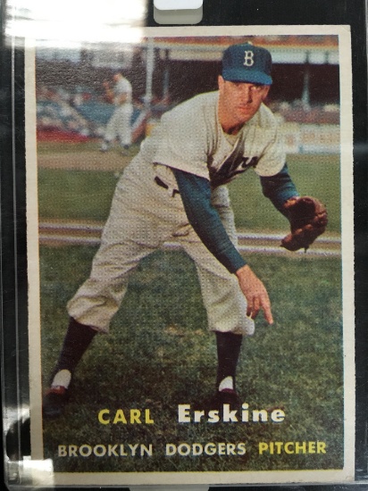 1957 Topps #252 Carl Erskine Brooklyn Dodgers Vintage Card