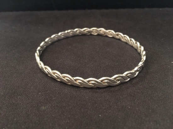 Old Pawn Mexico Hand-Braided Sterling Silver Bangle Bracelet