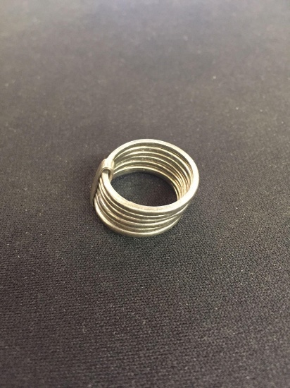 7 Band Sterling Silver Ring - Size 6