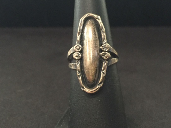 Old Pawn "RBB" Native Style Sterling Silver Ring - Size 6.5