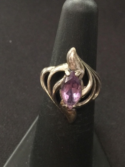 Kabana Sterling Silver & Amethyst Ring - Size 6