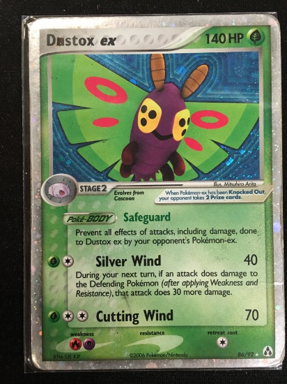 Pokemon Dustox ex Reverse Holofoil Card 86/92